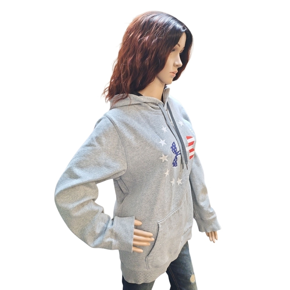 Under Armour ColdGear Gray Hoodie w/USA Graphic - Picture 3 of 4